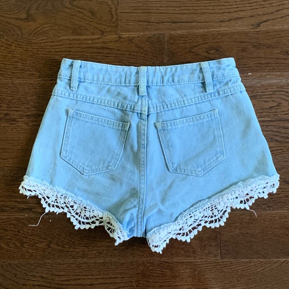 High-Rise Light Wash Jean Shorts - Picture 2 of 2